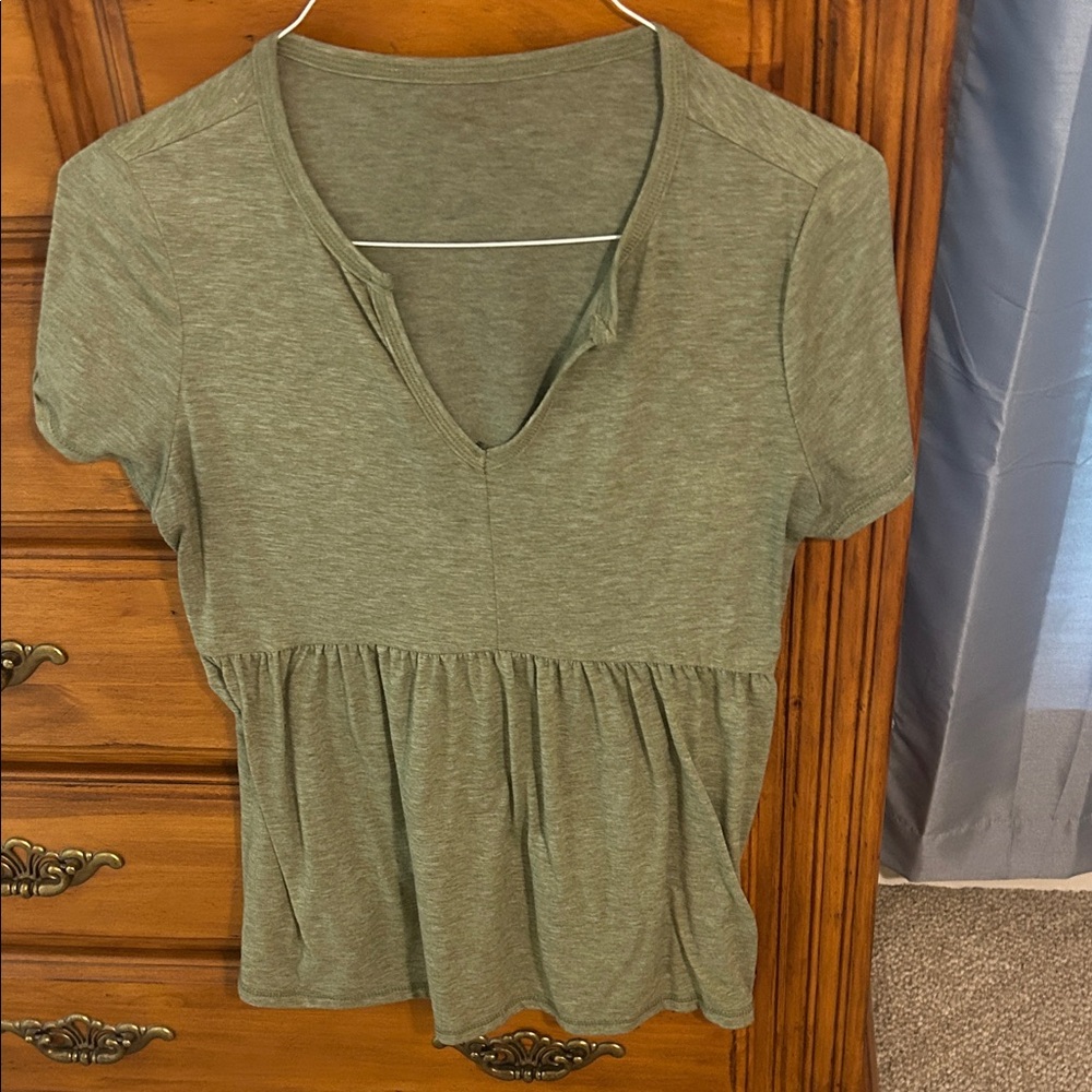 Stylish Olive Peplum Top